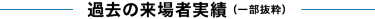 過去の来場者実績
